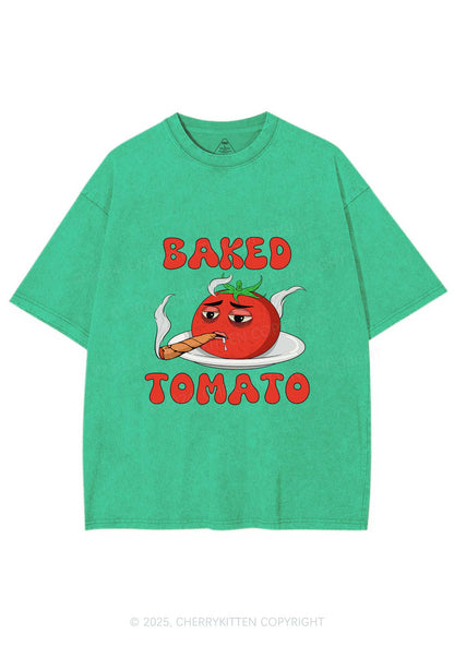 Baked Tomato Y2K Washed Tee Cherrykitten