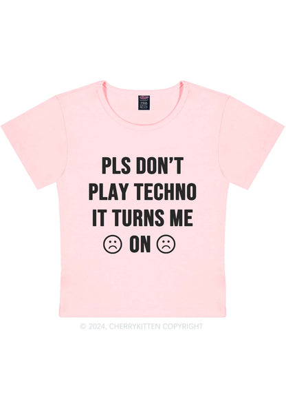 Dont Play Techno Y2K Baby Tee Cherrykitten