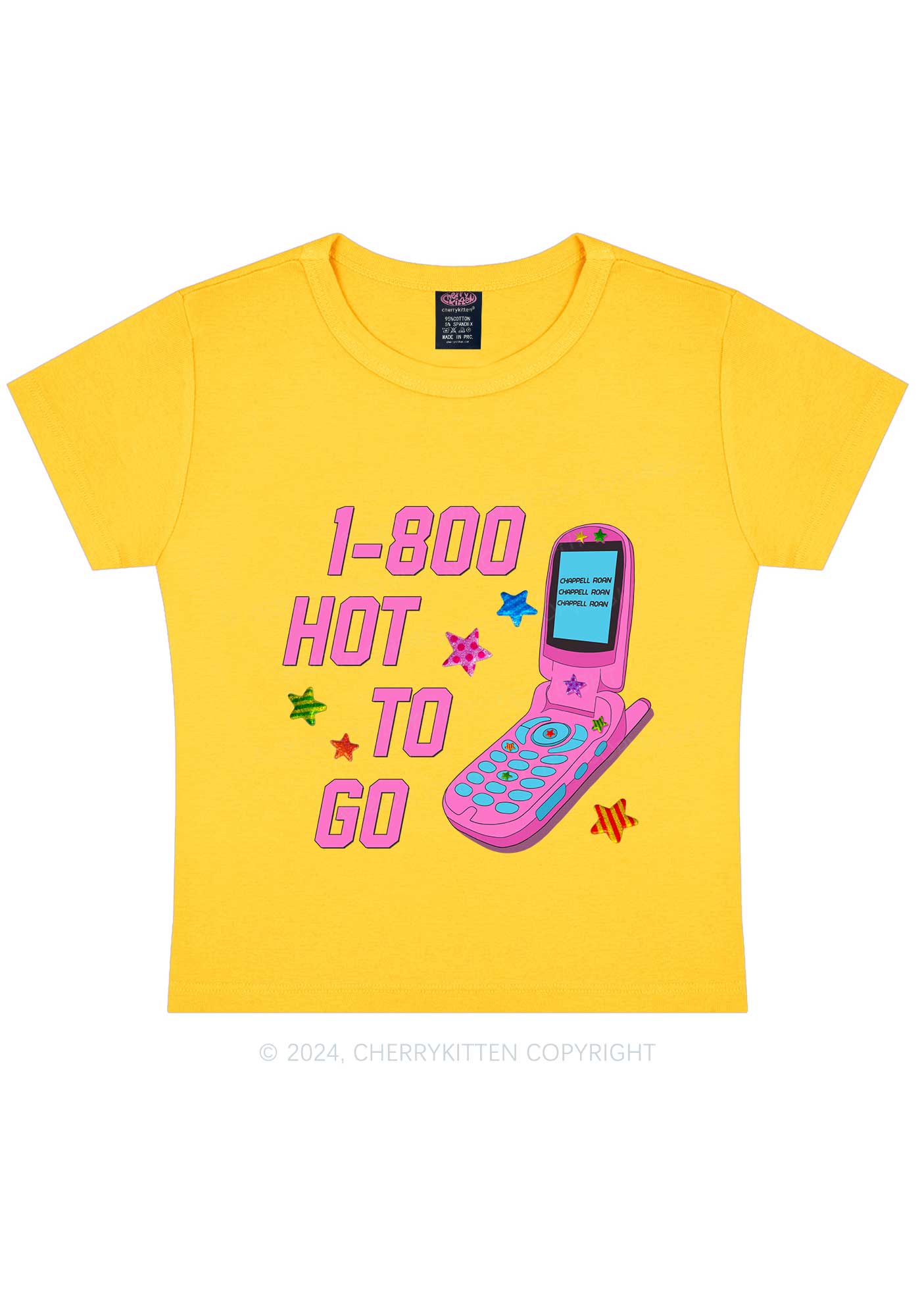 Hot To Go Phone Y2K Baby Tee Cherrykitten