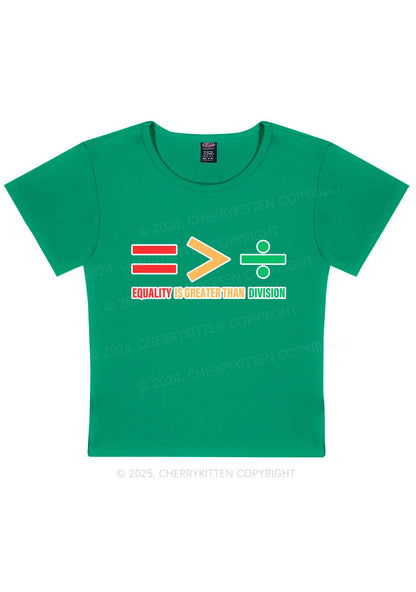 Equality Is Greater Than Division Y2K Baby Tee Cherrykitten