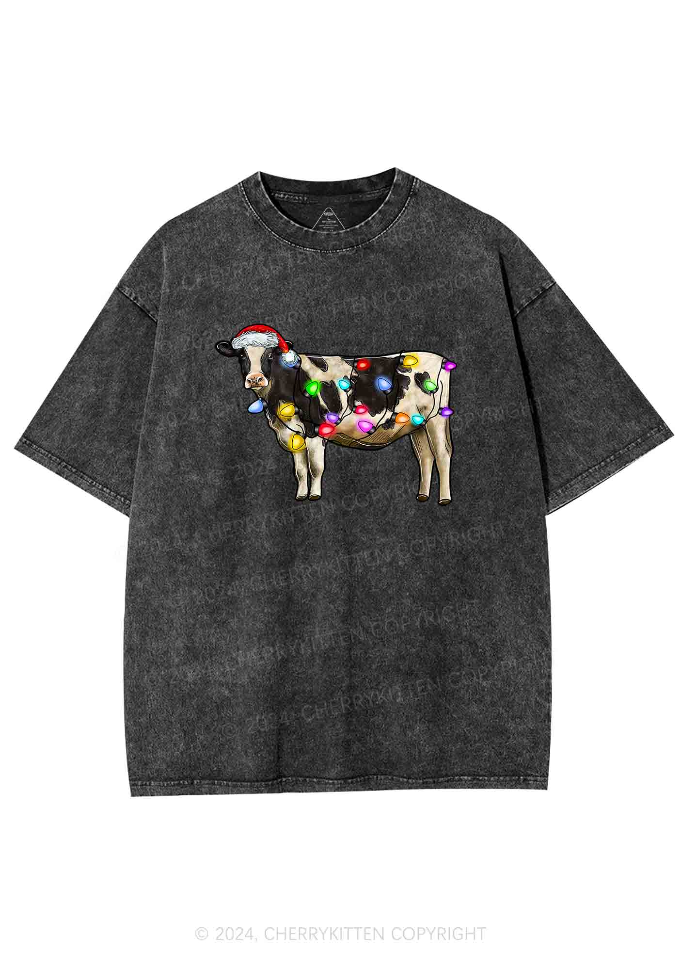 Christmas Cow Y2K Washed Tee Cherrykitten