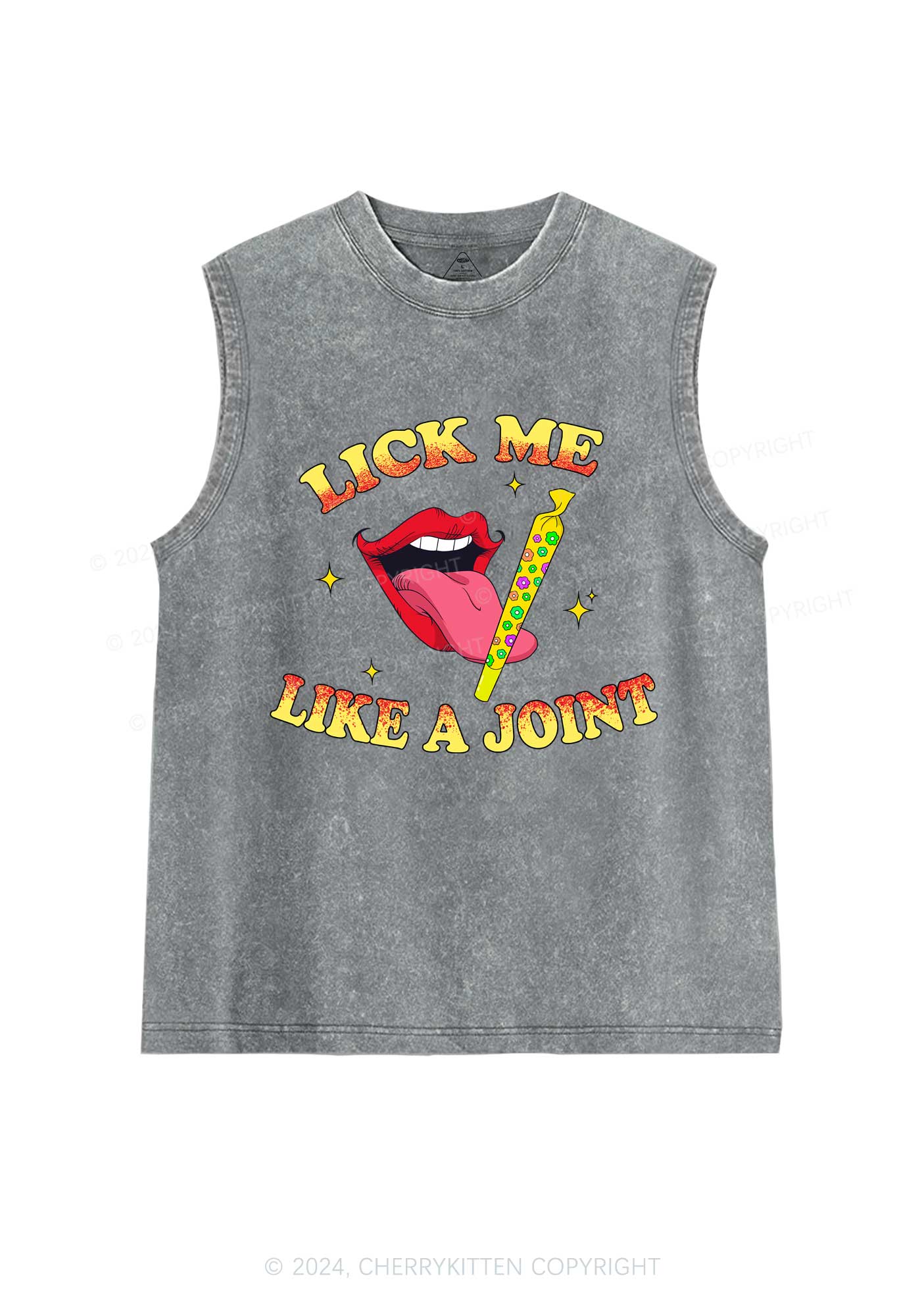 Lick Me Like A Joint Y2K Washed Tank Cherrykitten