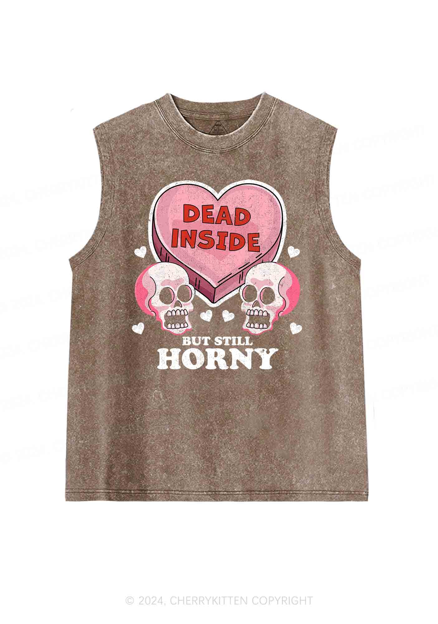 Halloween Dead Inside Y2K Washed Tank Cherrykitten