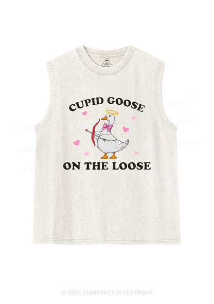 Cupid Goose Y2K Valentine's Day Washed Tank Cherrykitten