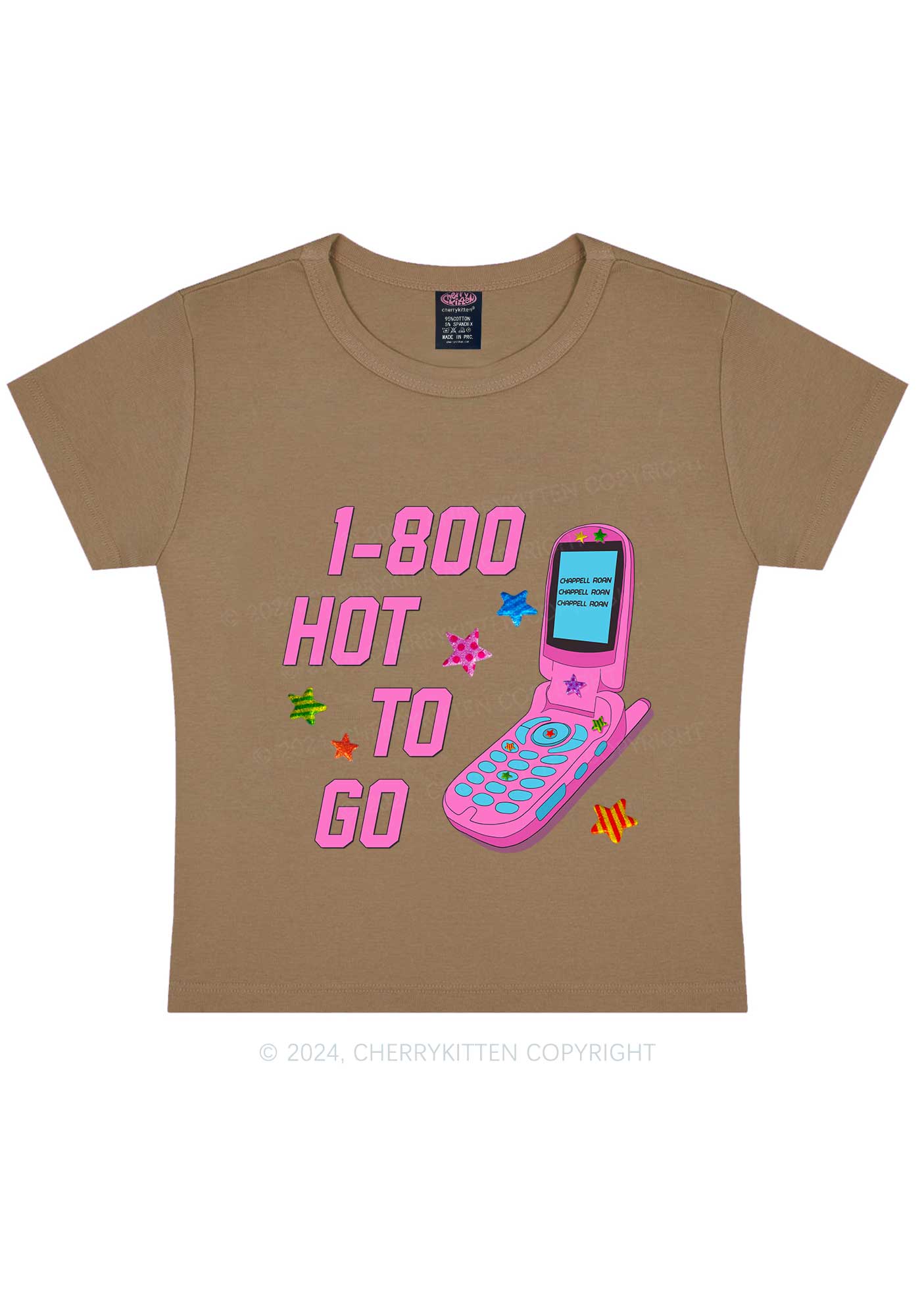 Hot To Go Phone Y2K Baby Tee Cherrykitten