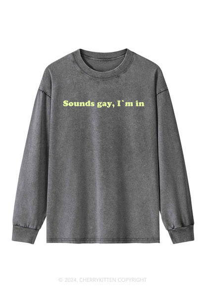 Sounds Gay Y2K Washed Long Sleeves Cherrykitten