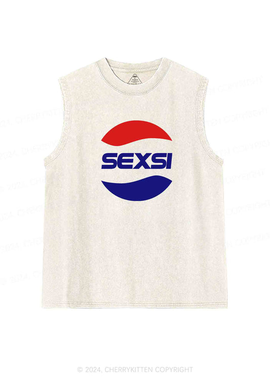 Red Blue Sexsi Y2K Washed Tank Cherrykitten