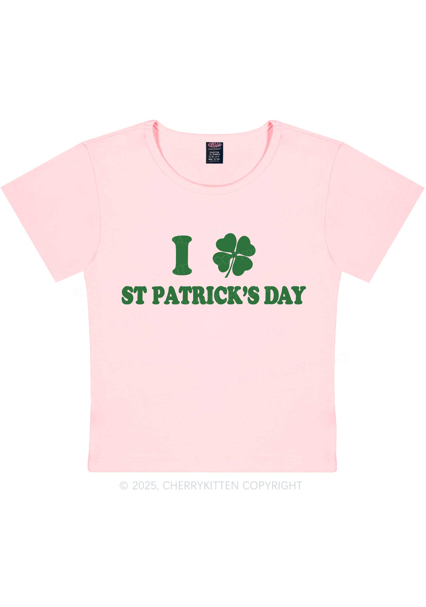 I Love St Patricks Y2K Baby Tee Cherrykitten