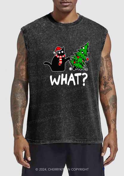 Christmas What Christmas Tree Y2K Washed Tank Cherrykitten