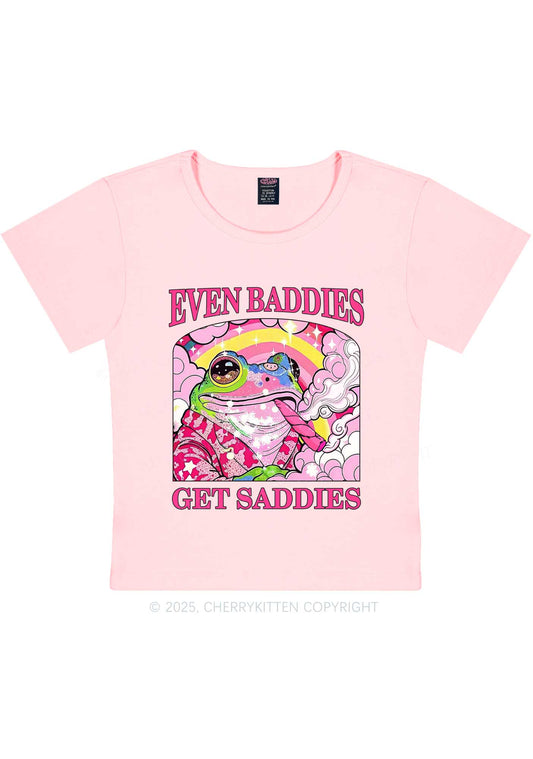 Baddies Smoking Frog Y2K Baby Tee Cherrykitten