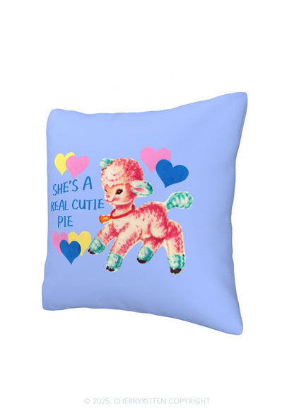 She's A Real Cutie Pie Y2K Throw Pillow Cover Cherrykitten