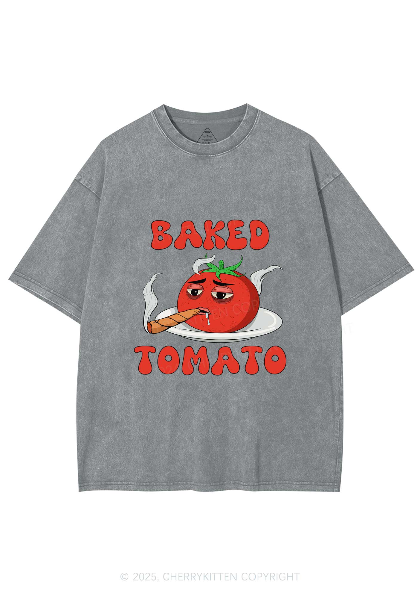 Baked Tomato Y2K Washed Tee Cherrykitten