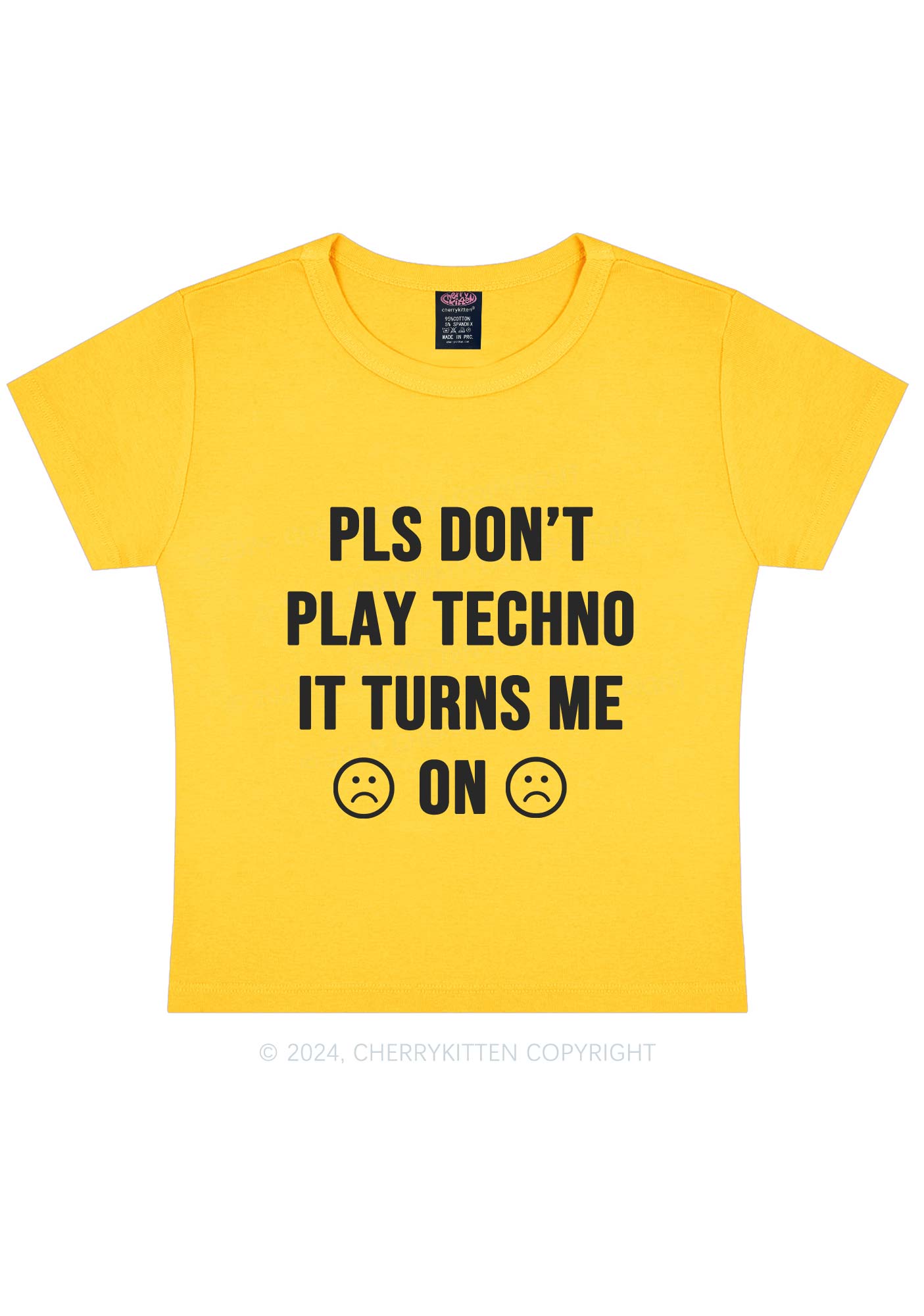 Dont Play Techno Y2K Baby Tee Cherrykitten