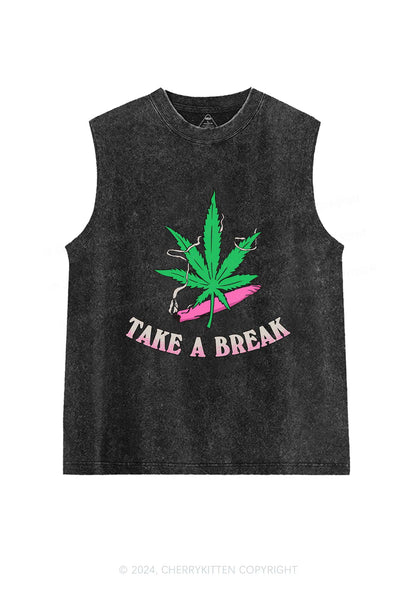 Take A Break Y2K Washed Tank Cherrykitten