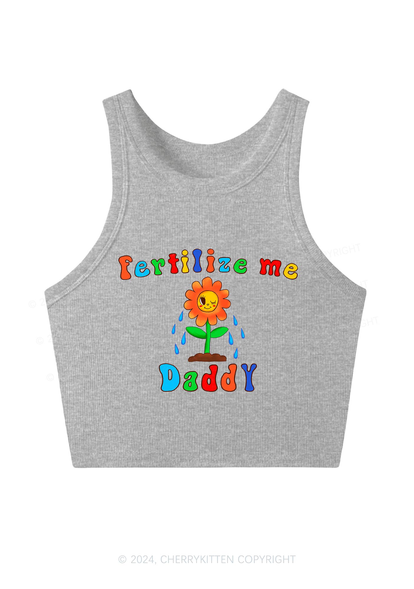 Fertilize Me Daddy Y2K Crop Tank Top Cherrykitten