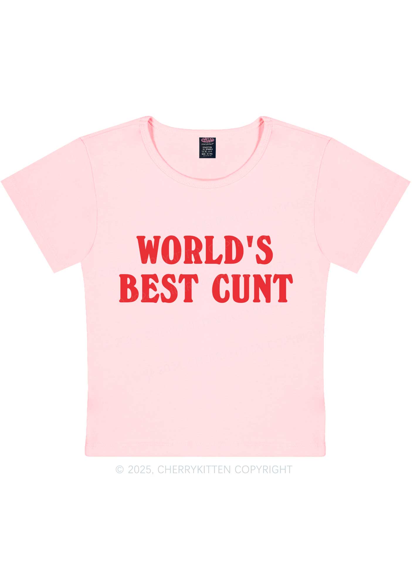 Worlds Best Cxxt Y2K Baby Tee Cherrykitten