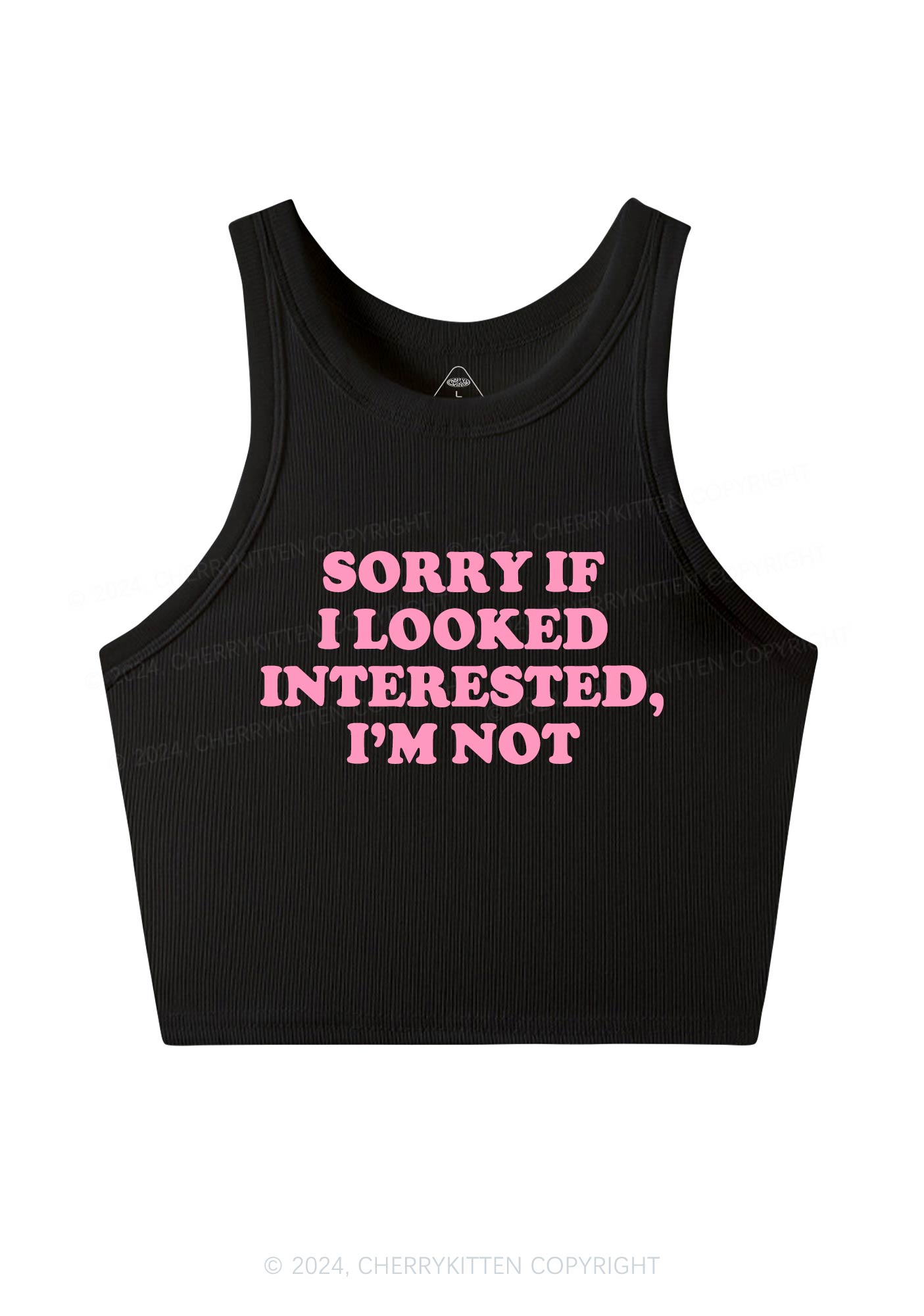 Sorry If I Looked Y2K Crop Tank Top Cherrykitten