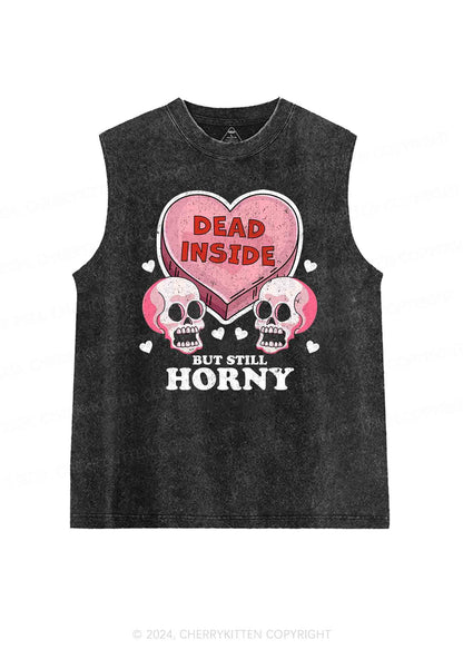 Halloween Dead Inside Y2K Washed Tank Cherrykitten