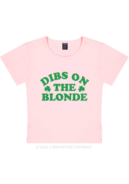 Dibs On The Blonde St Patricks Y2K Baby Tee Cherrykitten