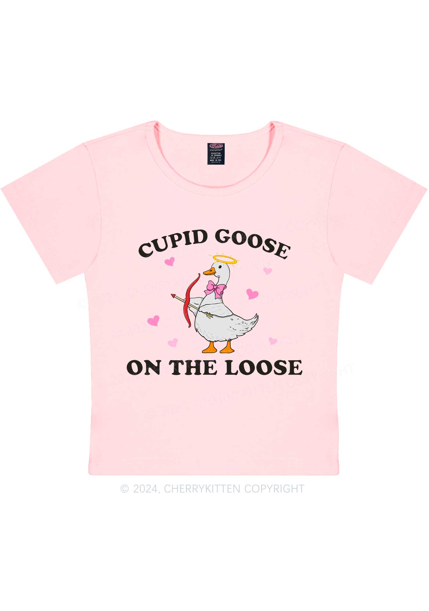 Cupid Goose Y2K Valentine's Day Baby Tee Cherrykitten