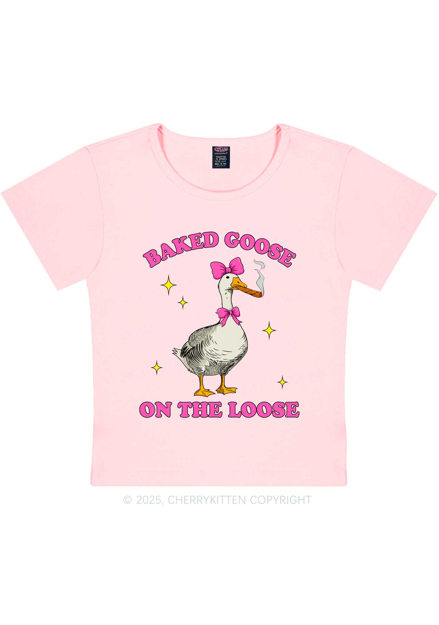 Baked Goose On The Loose Y2K Baby Tee Cherrykitten