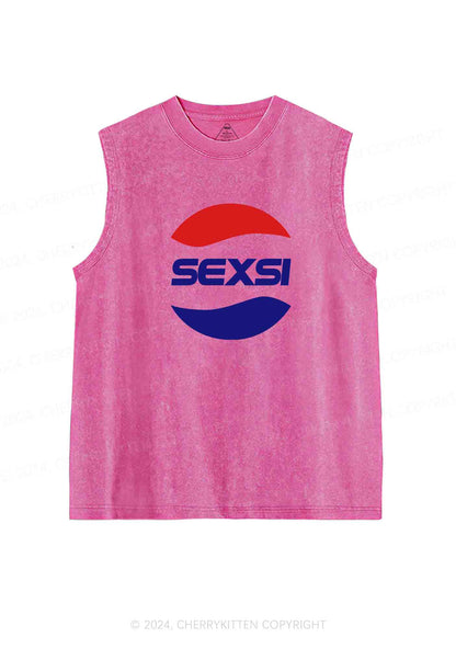 Red Blue Sexsi Y2K Washed Tank Cherrykitten