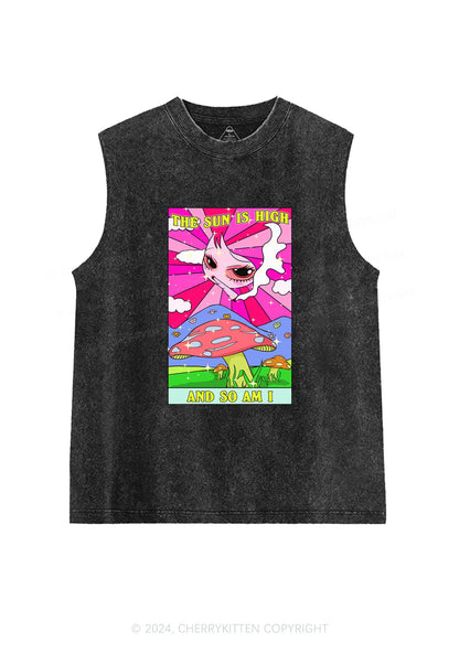 The Sun Is High Y2K Washed Tank Cherrykitten