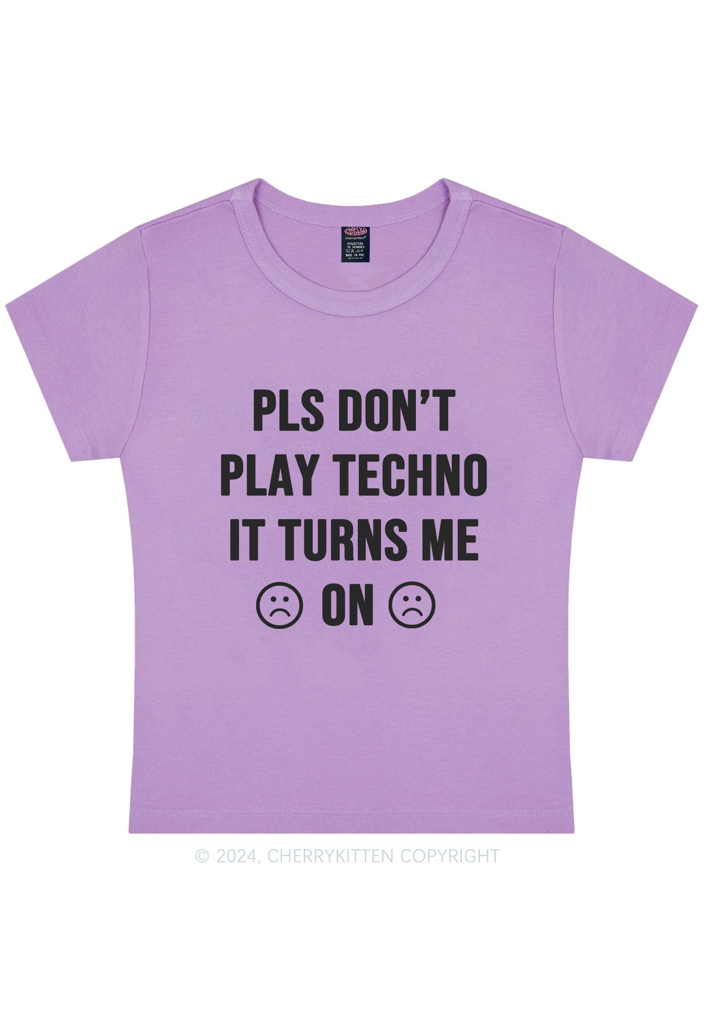 Dont Play Techno Y2K Baby Tee Cherrykitten