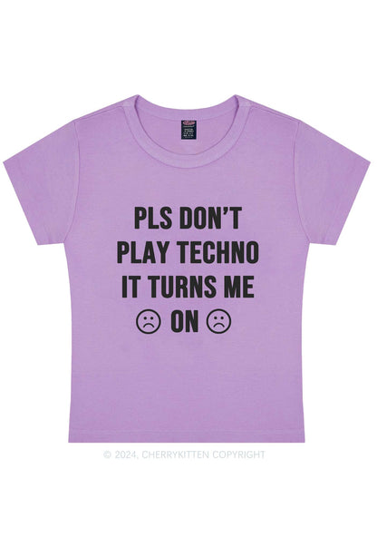 Dont Play Techno Y2K Baby Tee Cherrykitten