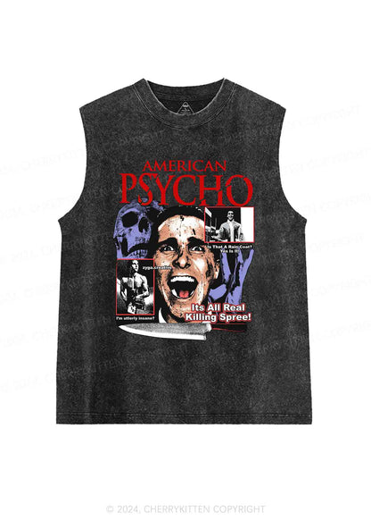 Halloween American Psycho Y2K Washed Tank Cherrykitten