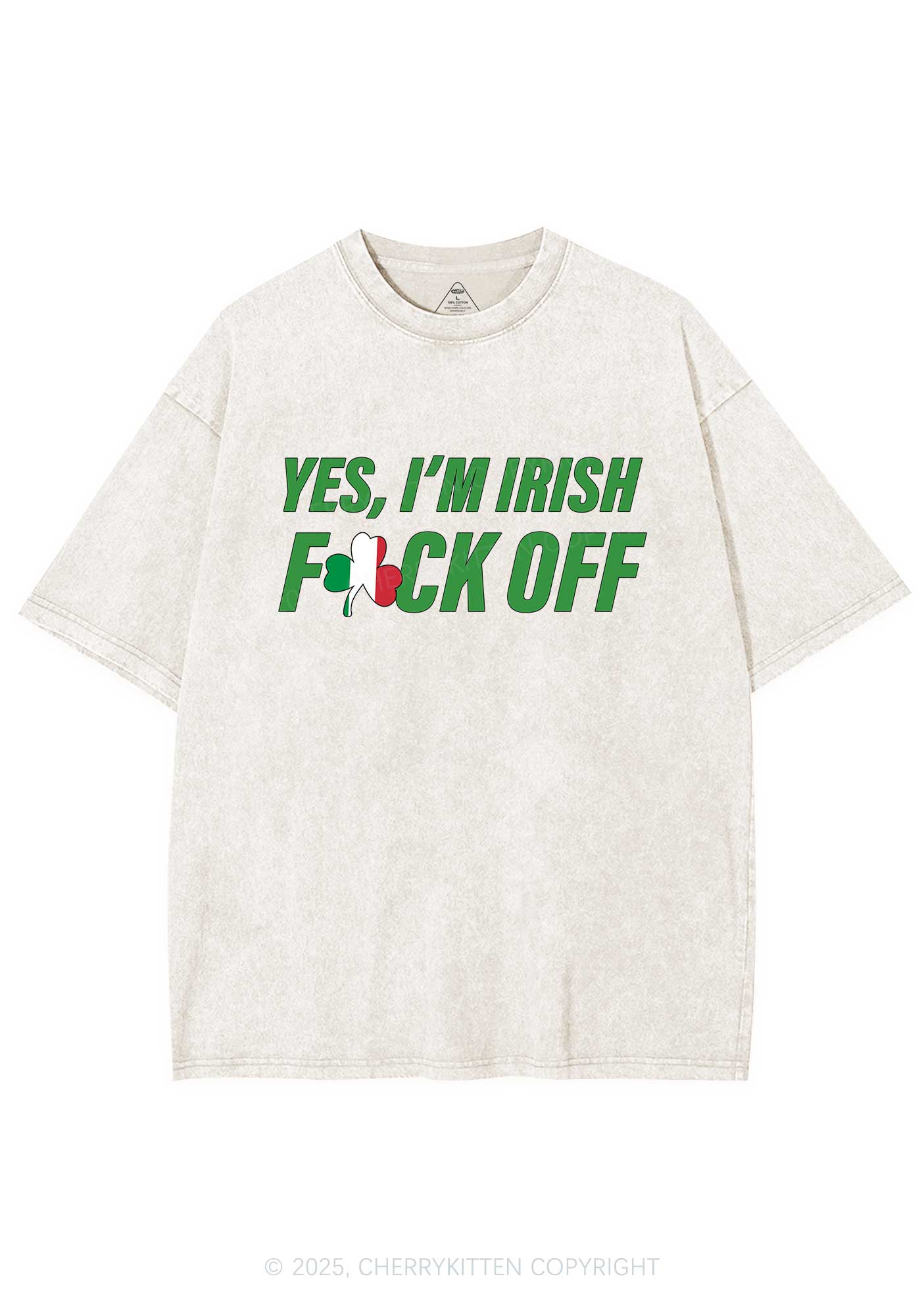 Yes Im Irish St Patricks Y2K Washed Tee Cherrykitten