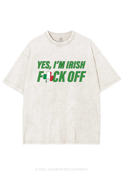 Yes Im Irish St Patricks Y2K Washed Tee Cherrykitten