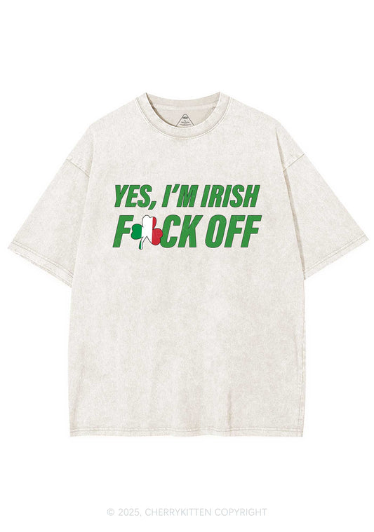 Yes Im Irish St Patricks Y2K Washed Tee Cherrykitten