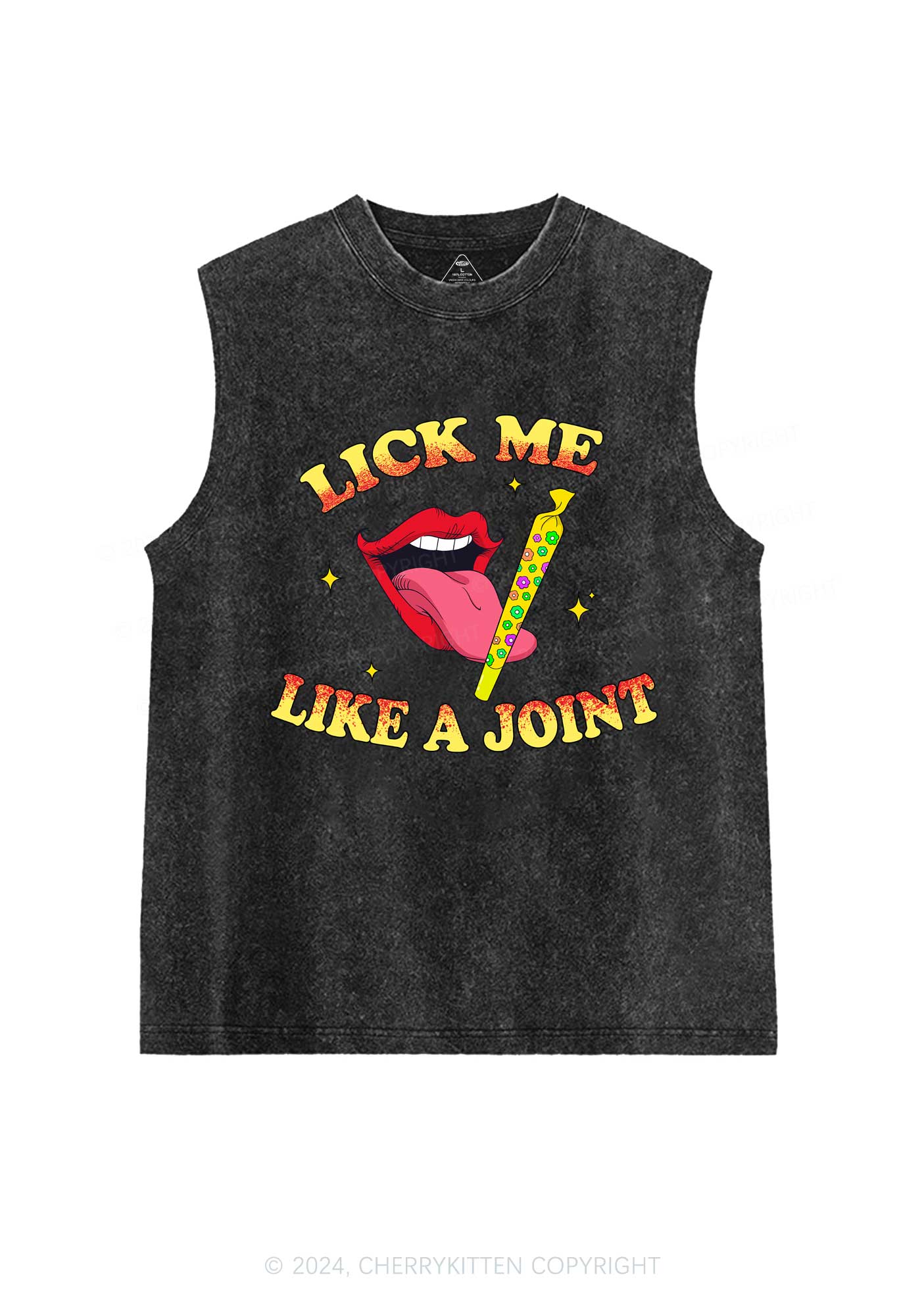 Lick Me Like A Joint Y2K Washed Tank Cherrykitten