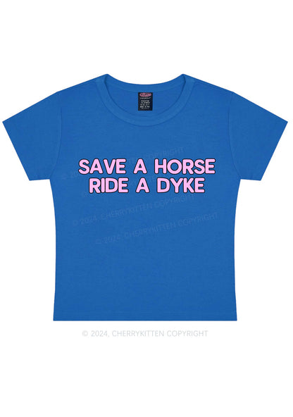 Save Horse Ride Dyke Y2K Baby Tee Cherrykitten