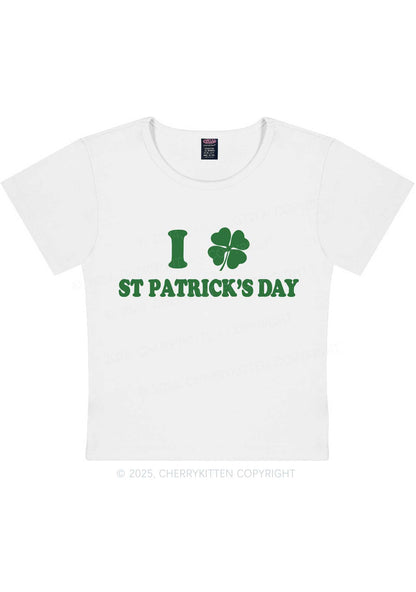 I Love St Patricks Y2K Baby Tee Cherrykitten