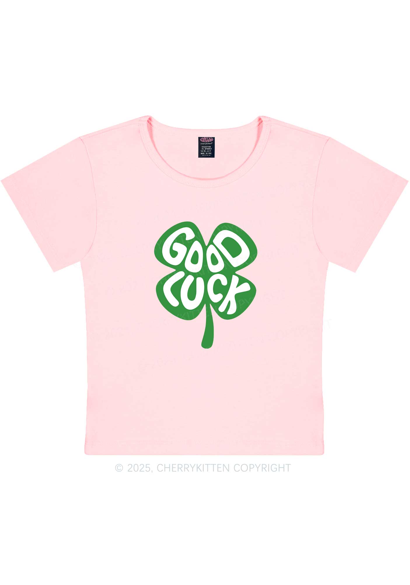 Good Luck St Patricks Y2K Baby Tee Cherrykitten