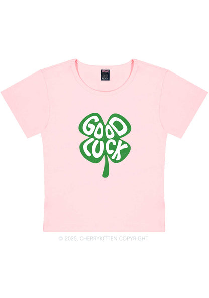 Good Luck St Patricks Y2K Baby Tee Cherrykitten