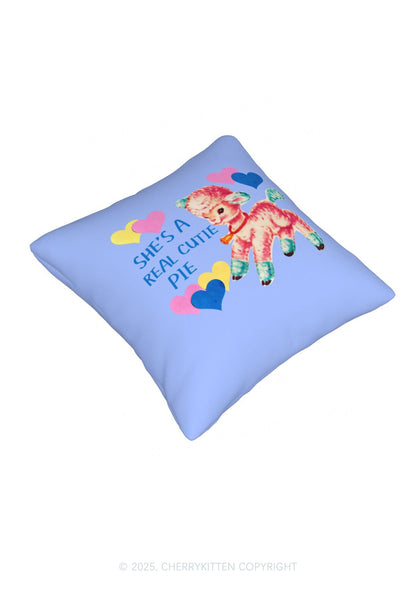 She's A Real Cutie Pie Y2K Throw Pillow Cover Cherrykitten