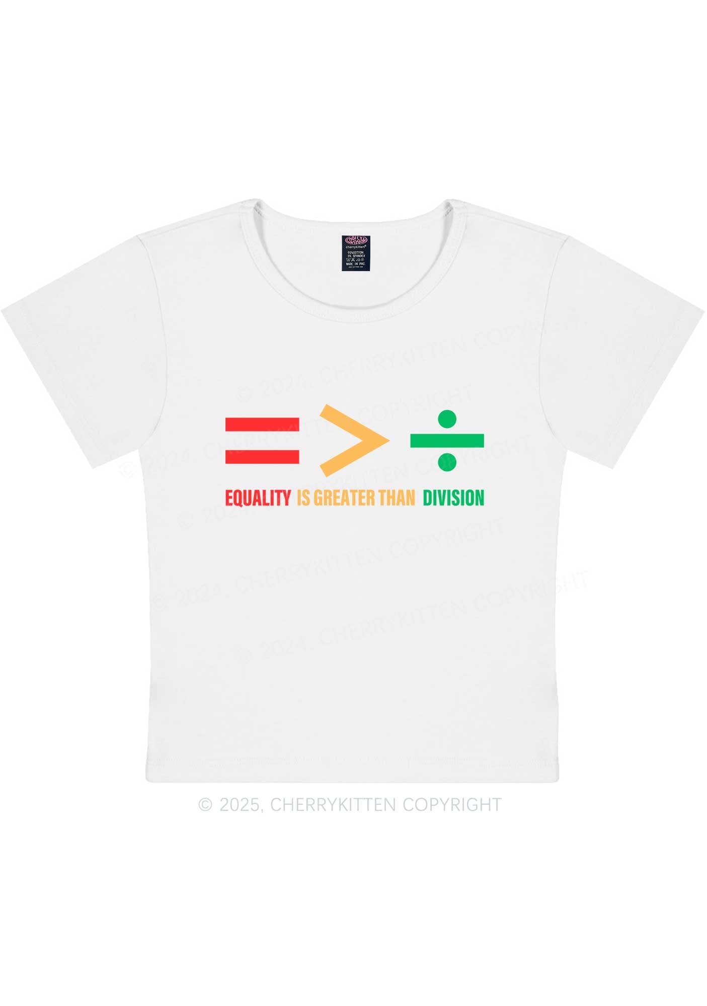 Equality Is Greater Than Division Y2K Baby Tee Cherrykitten