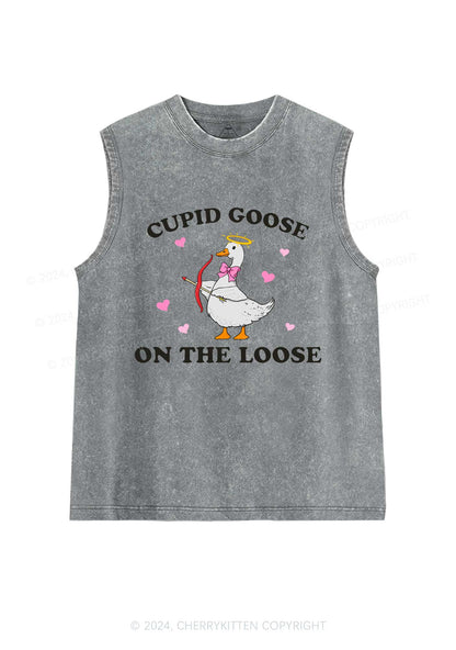 Cupid Goose Y2K Valentine's Day Washed Tank Cherrykitten