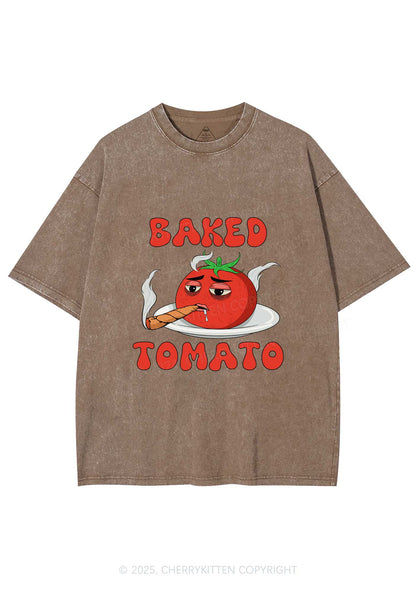 Baked Tomato Y2K Washed Tee Cherrykitten