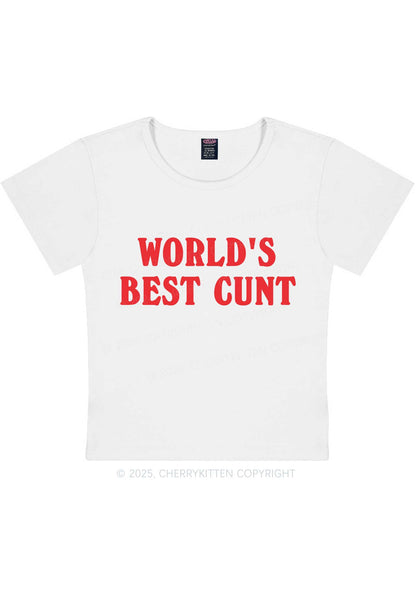 Worlds Best Cxxt Y2K Baby Tee Cherrykitten