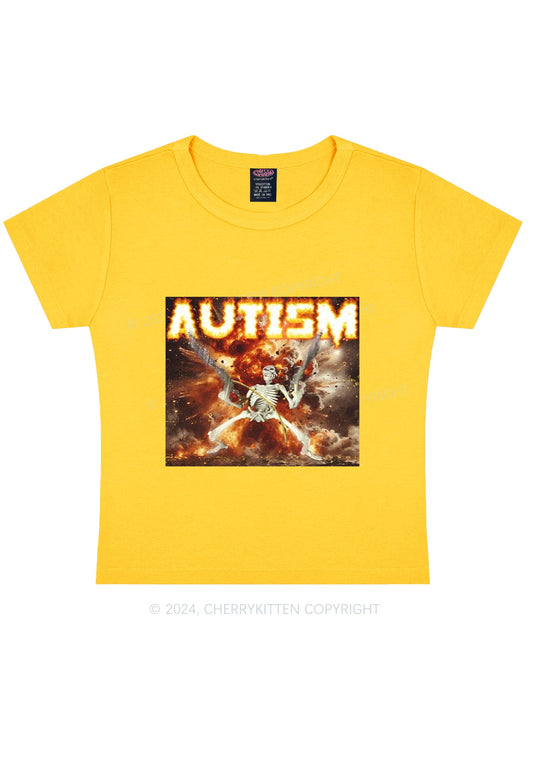 Autism Y2K Baby Tee Cherrykitten