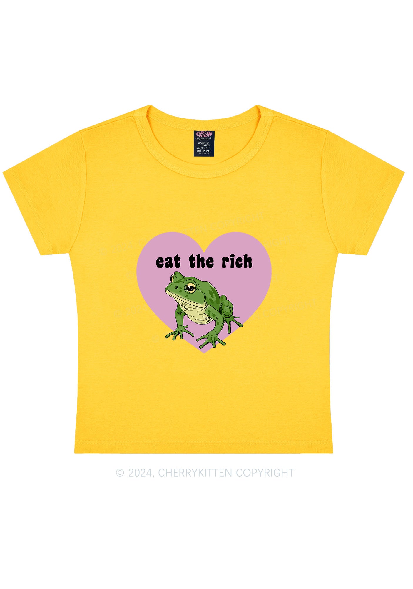 Eat The Rich Frog Y2K Baby Tee Cherrykitten