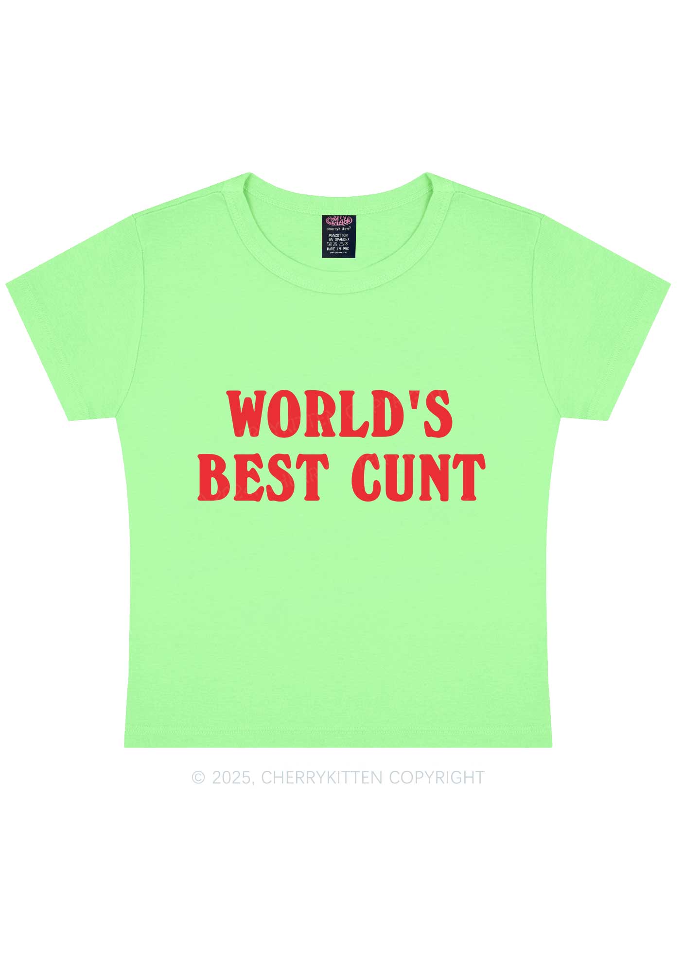 Worlds Best Cxxt Y2K Baby Tee Cherrykitten