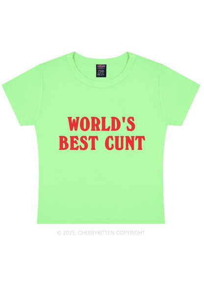 Worlds Best Cxxt Y2K Baby Tee Cherrykitten