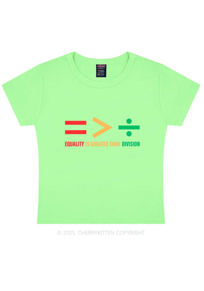 Equality Is Greater Than Division Y2K Baby Tee Cherrykitten