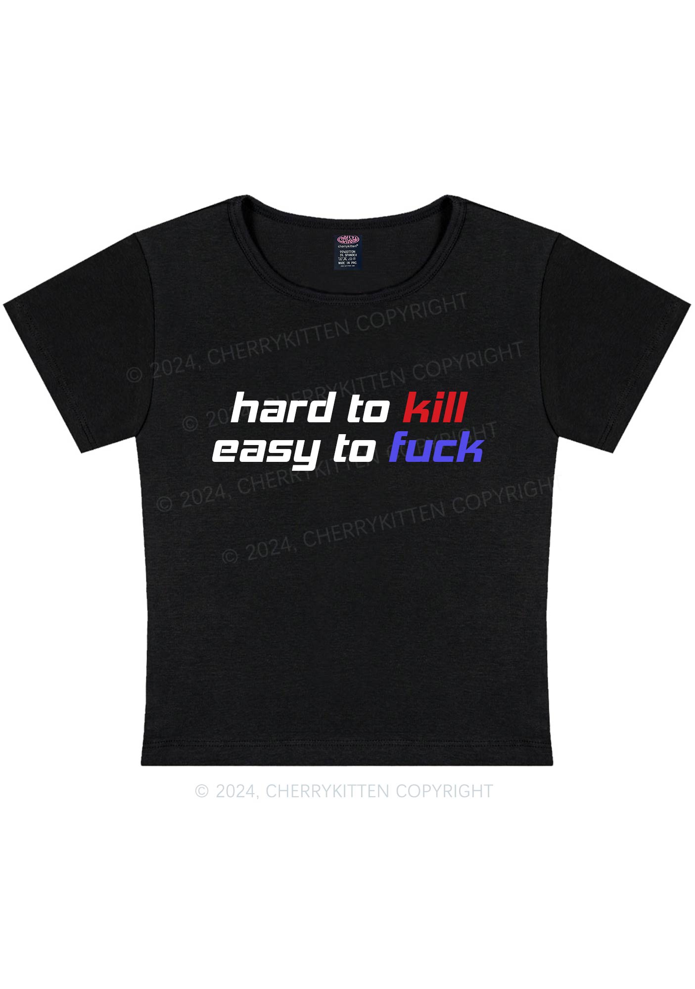 Hard To Kill Y2K Baby Tee Cherrykitten