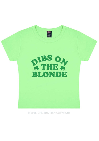 Dibs On The Blonde St Patricks Y2K Baby Tee Cherrykitten